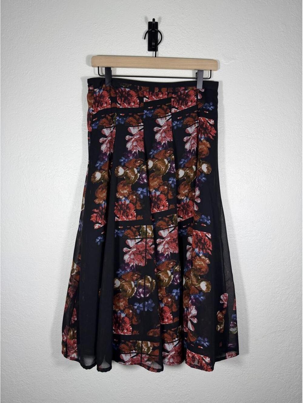 Mix Nouveau Floral Print Midi Skirt Size S